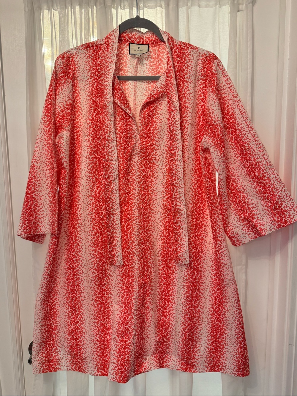 Tuckernuck Coral and White Printed Swim Coverup Tunic